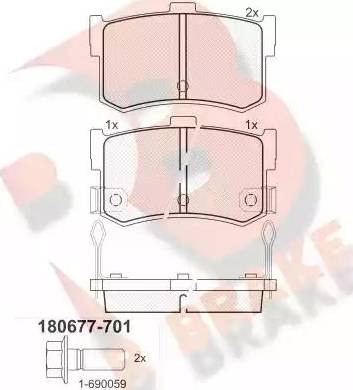 R Brake RB0677-701 - Kit pastiglie freno, Freno a disco autozon.pro