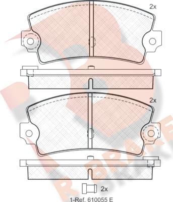 R Brake RB0098 - Kit pastiglie freno, Freno a disco autozon.pro