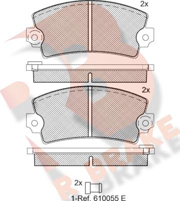 R Brake RB0060 - Kit pastiglie freno, Freno a disco autozon.pro