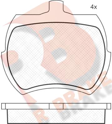 R Brake RB0002 - Kit pastiglie freno, Freno a disco autozon.pro