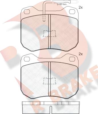 R Brake RB0198 - Kit pastiglie freno, Freno a disco autozon.pro