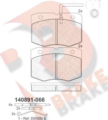 R Brake RB0891 - Kit pastiglie freno, Freno a disco autozon.pro