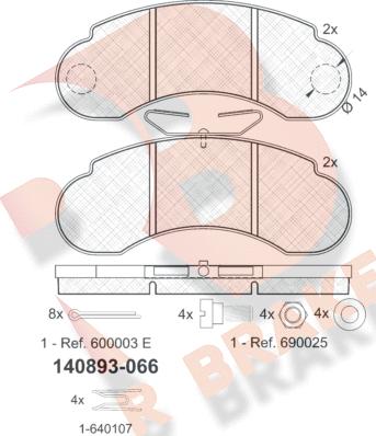 R Brake RB0893-066 - Kit pastiglie freno, Freno a disco autozon.pro