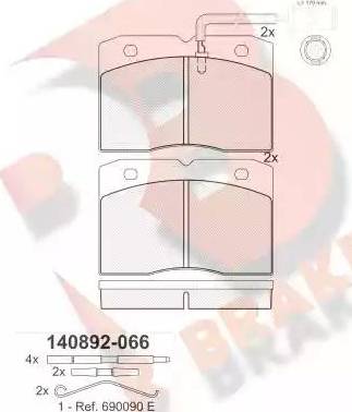 R Brake RB0892-066 - Kit pastiglie freno, Freno a disco autozon.pro