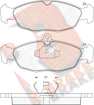 R Brake RB0858 - Kit pastiglie freno, Freno a disco autozon.pro