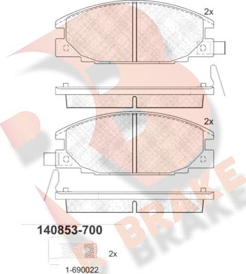 R Brake RB0853-700 - Kit pastiglie freno, Freno a disco autozon.pro