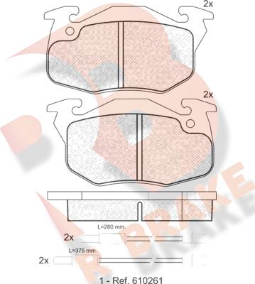 R Brake RB0864 - Kit pastiglie freno, Freno a disco autozon.pro