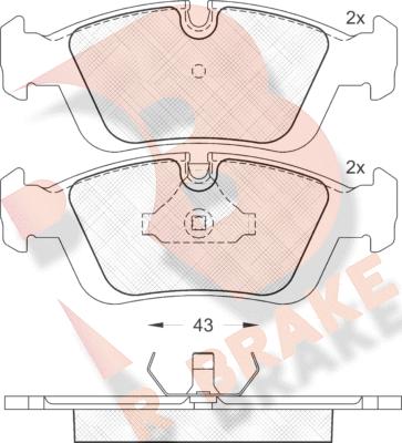 R Brake RB0801 - Kit pastiglie freno, Freno a disco autozon.pro