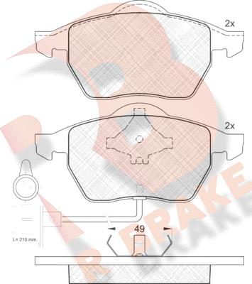 R Brake RB0808 - Kit pastiglie freno, Freno a disco autozon.pro