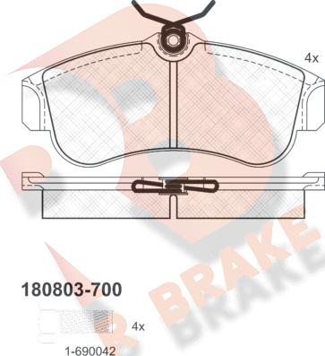 R Brake RB0803-700 - Kit pastiglie freno, Freno a disco autozon.pro