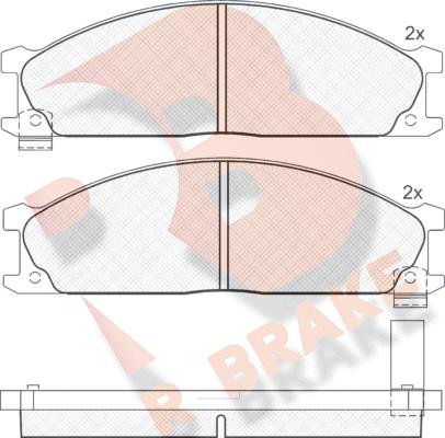 R Brake RB0886 - Kit pastiglie freno, Freno a disco autozon.pro