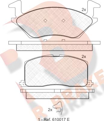 R Brake RB0888 - Kit pastiglie freno, Freno a disco autozon.pro