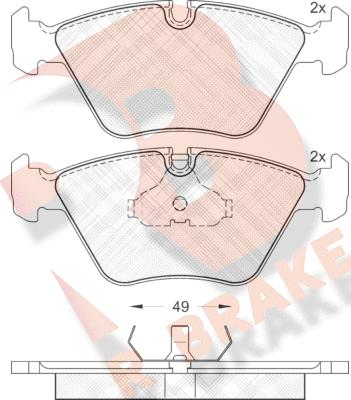 R Brake RB0883 - Kit pastiglie freno, Freno a disco autozon.pro