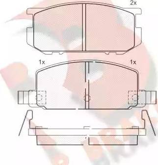 R Brake RB0348 - Kit pastiglie freno, Freno a disco autozon.pro