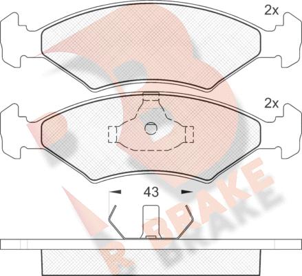 R Brake RB0329 - Kit pastiglie freno, Freno a disco autozon.pro