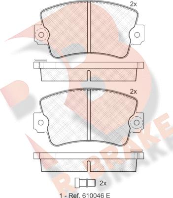 R Brake RB0257 - Kit pastiglie freno, Freno a disco autozon.pro