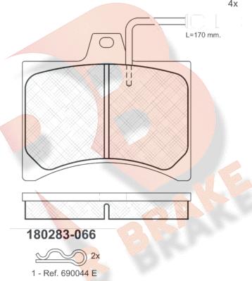 R Brake RB0283 - Kit pastiglie freno, Freno a disco autozon.pro