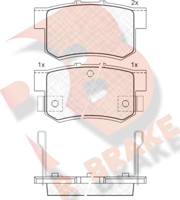 R Brake RB0798 - Kit pastiglie freno, Freno a disco autozon.pro