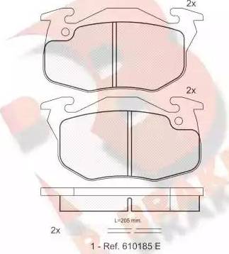 R Brake RB0746 - Kit pastiglie freno, Freno a disco autozon.pro