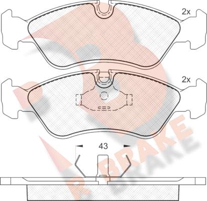 R Brake RB0758 - Kit pastiglie freno, Freno a disco autozon.pro