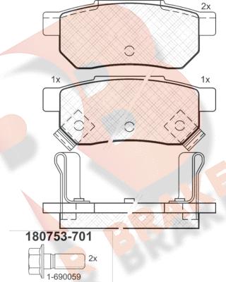 R Brake RB0753-701 - Kit pastiglie freno, Freno a disco autozon.pro