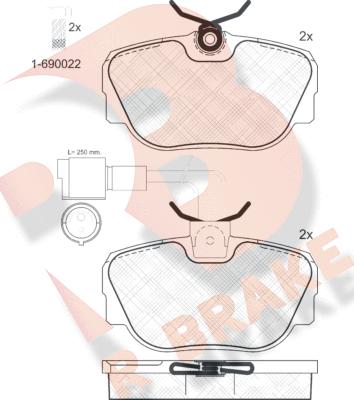 R Brake RB0766-006 - Kit pastiglie freno, Freno a disco autozon.pro