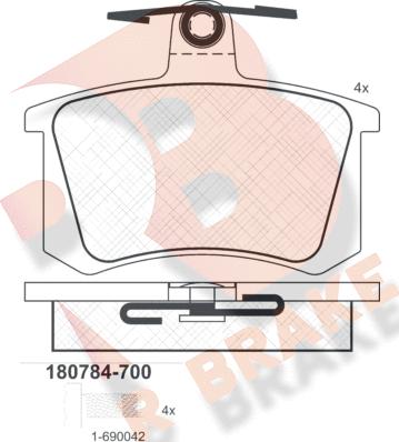 R Brake RB0784-700 - Kit pastiglie freno, Freno a disco autozon.pro