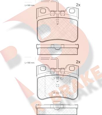 R Brake RB0788 - Kit pastiglie freno, Freno a disco autozon.pro