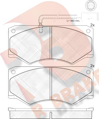 R Brake RB0731 - Kit pastiglie freno, Freno a disco autozon.pro