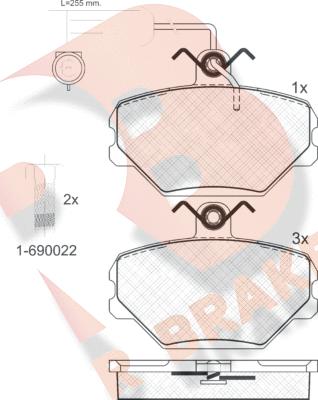 R Brake RB0729-203 - Kit pastiglie freno, Freno a disco autozon.pro