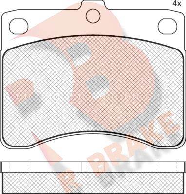 R Brake RB0725 - Kit pastiglie freno, Freno a disco autozon.pro