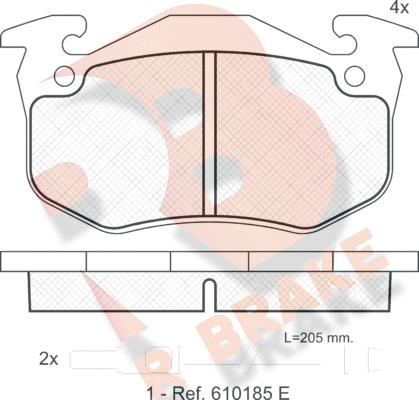 R Brake RB0723 - Kit pastiglie freno, Freno a disco autozon.pro