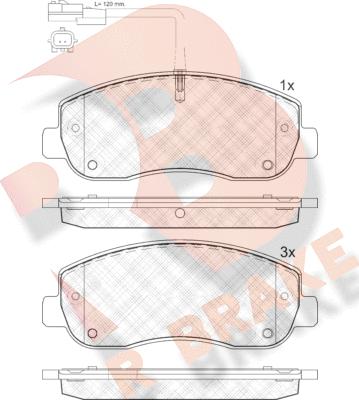 R Brake RB1999 - Kit pastiglie freno, Freno a disco autozon.pro