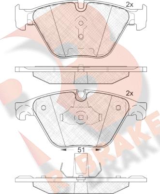 R Brake RB1998 - Kit pastiglie freno, Freno a disco autozon.pro