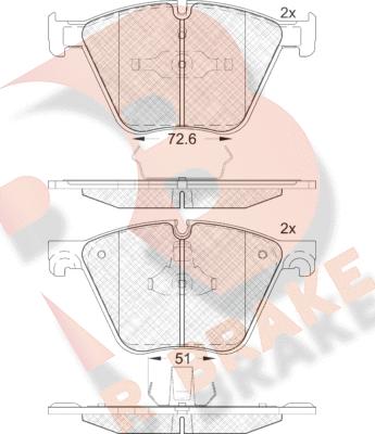 R Brake RB1992 - Kit pastiglie freno, Freno a disco autozon.pro