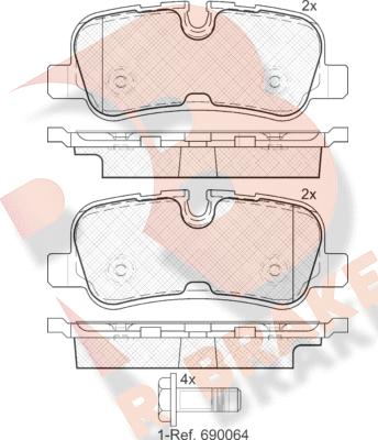 R Brake RB1946 - Kit pastiglie freno, Freno a disco autozon.pro