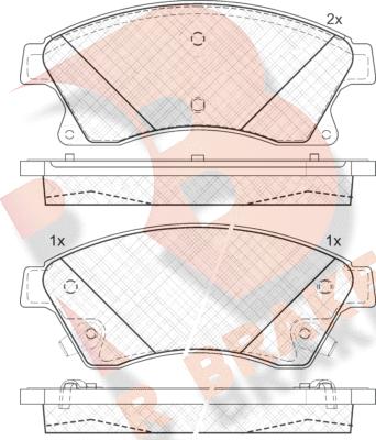 R Brake RB1942-202 - Kit pastiglie freno, Freno a disco autozon.pro