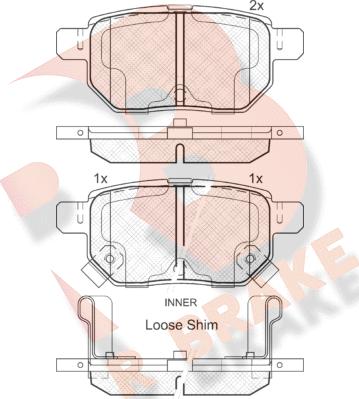 R Brake RB1947 - Kit pastiglie freno, Freno a disco autozon.pro