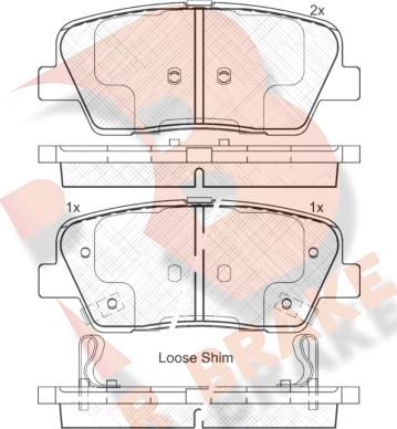 R Brake RB1954 - Kit pastiglie freno, Freno a disco autozon.pro