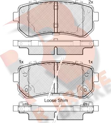 R Brake RB1955 - Kit pastiglie freno, Freno a disco autozon.pro