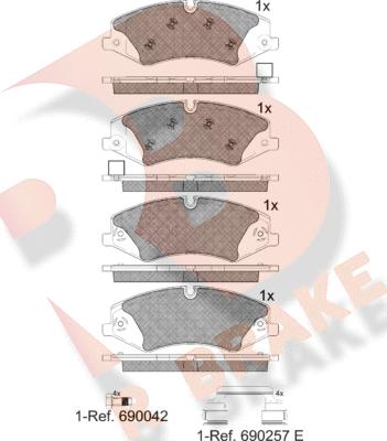 R Brake RB1957-203 - Kit pastiglie freno, Freno a disco autozon.pro