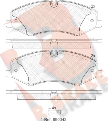 R Brake RB1957 - Kit pastiglie freno, Freno a disco autozon.pro