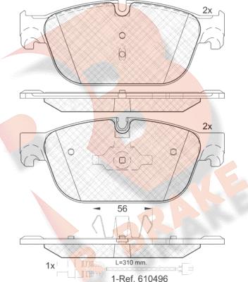 R Brake RB1969 - Kit pastiglie freno, Freno a disco autozon.pro