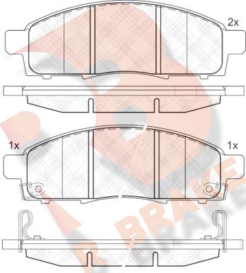 R Brake RB1966 - Kit pastiglie freno, Freno a disco autozon.pro