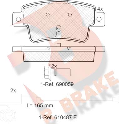 R Brake RB1968 - Kit pastiglie freno, Freno a disco autozon.pro