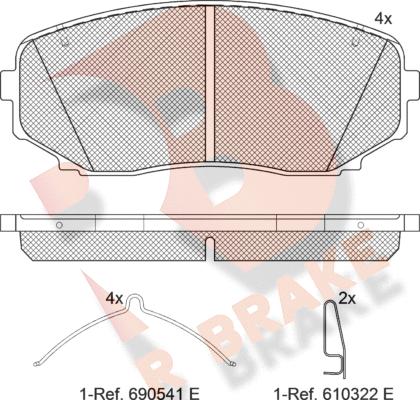 R Brake RB1962-233 - Kit pastiglie freno, Freno a disco autozon.pro