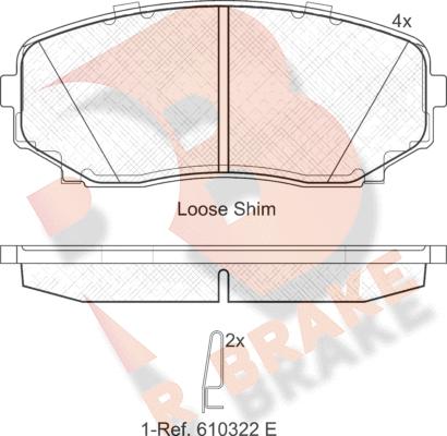 R Brake RB1962 - Kit pastiglie freno, Freno a disco autozon.pro