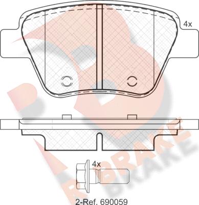 R Brake RB1967 - Kit pastiglie freno, Freno a disco autozon.pro