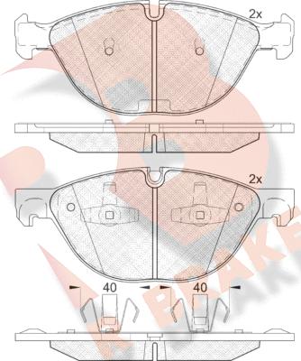 R Brake RB1905 - Kit pastiglie freno, Freno a disco autozon.pro