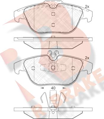 R Brake RB1900 - Kit pastiglie freno, Freno a disco autozon.pro